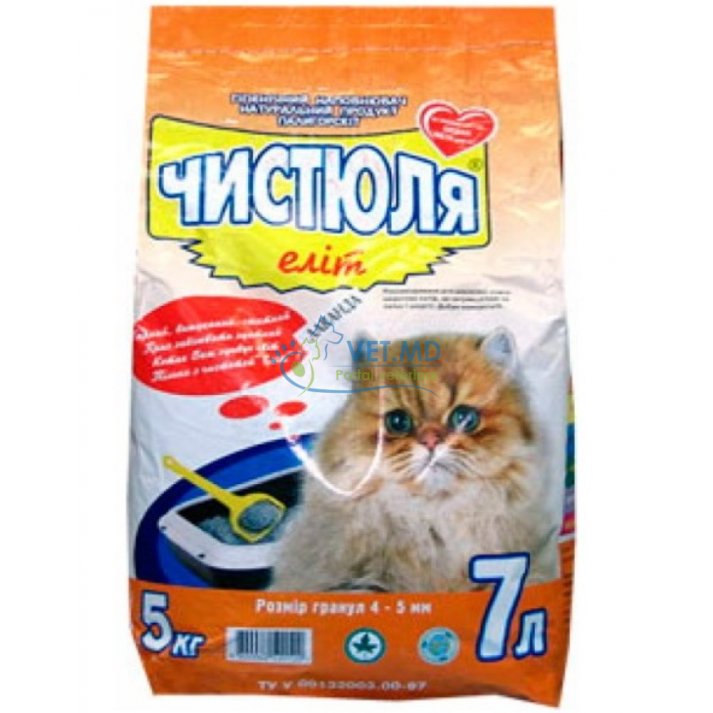 Hаполнитель для кошачьего туалета Чистюля Элит 4-5mm, 5kg